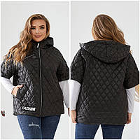 Женская жилетка большого размера. Демисезонная жилетка женская с капюшоном р-48-58 безрукавка женская стеганая