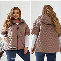 Женская жилетка . Демисезонная жилетка женская с капюшоном р-48-58 безрукавка женская стеганая