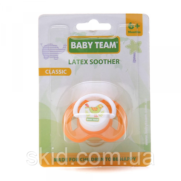 Пустушка латексна Baby Team 3222 класична від 6 місяців, УЦІНКА (Термін до 4/2023)