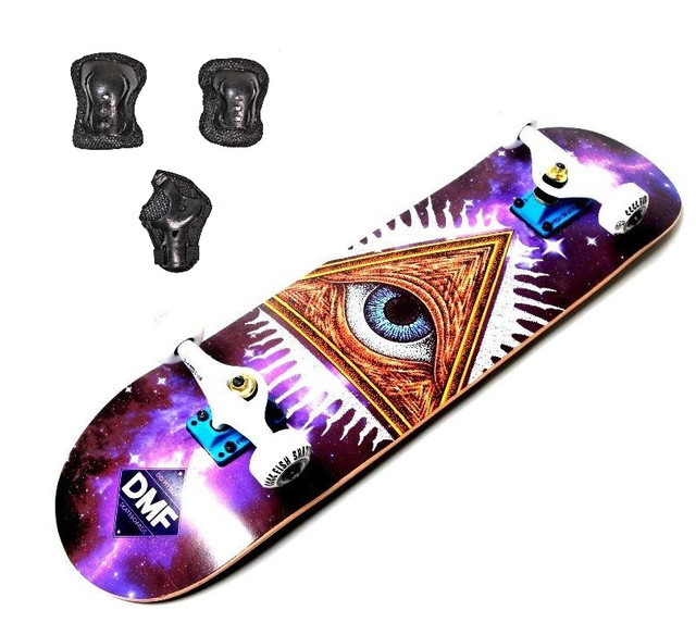 Скейтборд FISH Пирамида с защитой в комплекте. Нагрузка до 90 кг Скейтборд FISH Пирамида с защитой в комплекте. Нагрузка до 90 кг