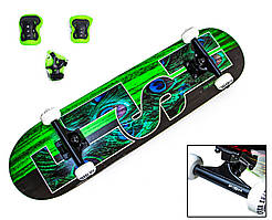 Скейтборд FISH Peafowl із захистом у комплекті. Навантаження до 90 кг