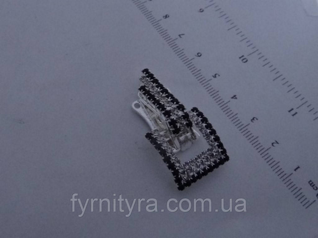 Кліпса шубна (шубний гачок) 024 silver-black, фото 1