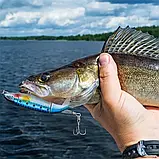 Воблер Topwater Popper з обертовим хвостом 360° та потрійними гачками, фото 4