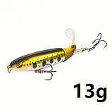 Воблер Topwater Popper з обертовим хвостом 360° та потрійними гачками, фото 9