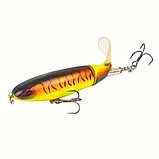 Воблер Topwater Popper з обертовим хвостом 360° та потрійними гачками, фото 10