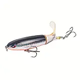 Воблер Topwater Popper з обертовим хвостом 360° та потрійними гачками, фото 11