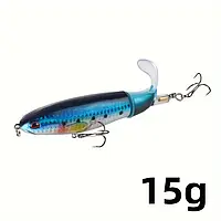Воблер-Квокер з обертовим хвостом 360° та потрійними гачками Синій