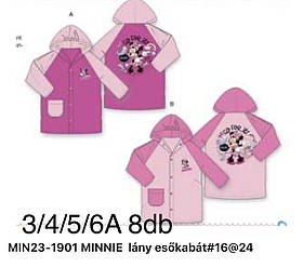 Дощовик дитячий оптом, Disney, 3/4-5/6 років,  № MIN23-1901