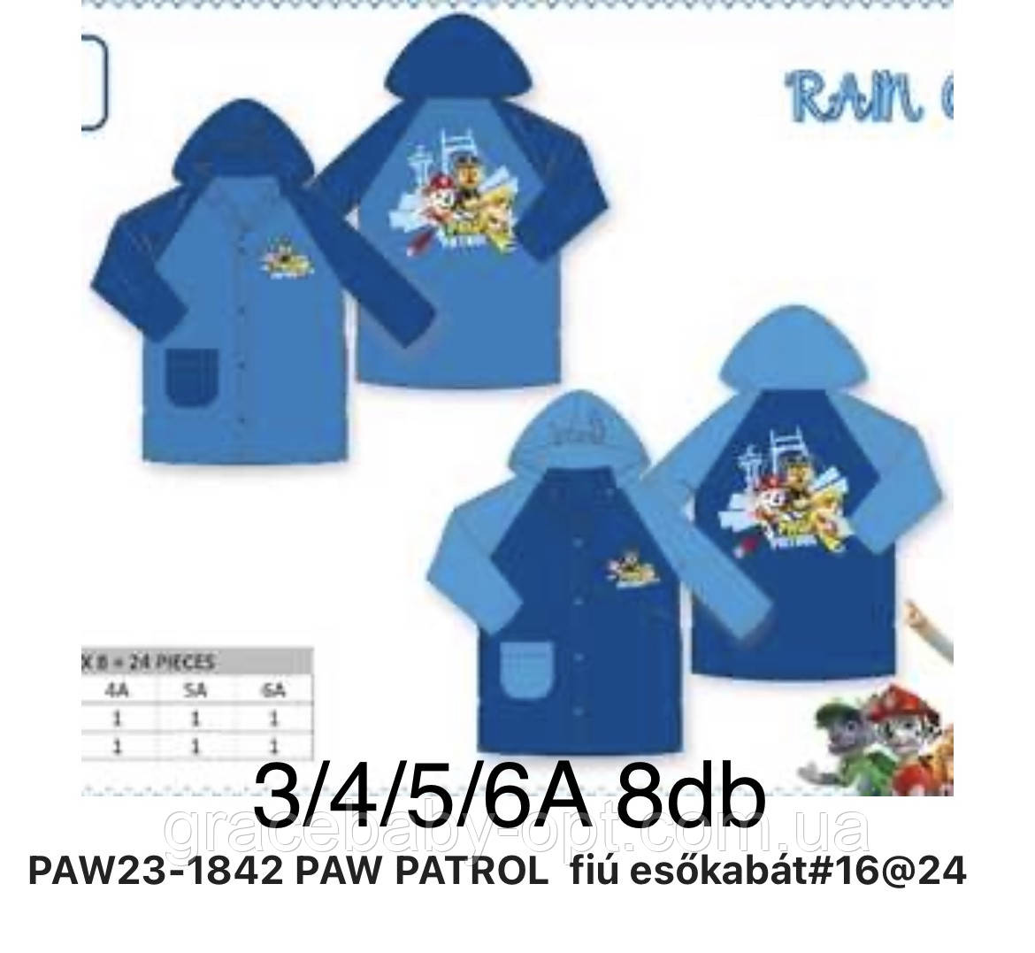 Дощовик дитячий, Disney, 3,3,6 років, № PAW23-1842, фото 1