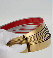 Наклейка на стіну дзеркальна полоса металева молдинг 2 см золото 5 метрів 8843