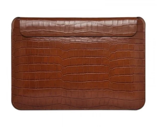 Чохол для ноутбука WIWU MacBook Pro 14 (2021) Skin Pro Croco Geniunie Leather Sleeve Brown