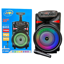 Безпровідна караоке колонка з мікрофоном та RGB-підсвічуванням VIP JT-1002 Чорний 47618