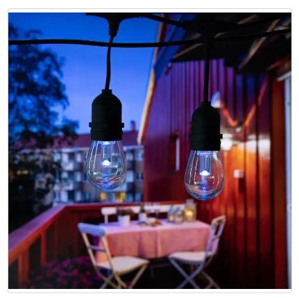 Вулична гірлянда з ретролампою Led Edison 15 шт., 220 в, 10 метрів з адаптером