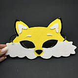 Маскарадна маска "Лисиці", маска з фетру лисиці, дитяча маска, костюм лисиці, морда лисиці, маска лисиця, фото 3