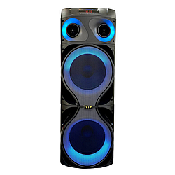 Безпровідна караоке колонка з двома мікрофонами та RGB-підсвічуванням VIP JT-1210 Чорний 47607