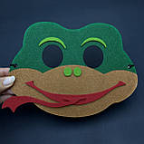 Маскарадна маска "Змія", маска з фетру змії, дитяча маска, костюм змії, морда змії, фото 2