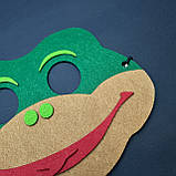 Маскарадна маска "Змія", маска з фетру змії, дитяча маска, костюм змії, морда змії, фото 4