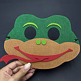 Маскарадна маска "Змія", маска з фетру змії, дитяча маска, костюм змії, морда змії, фото 5