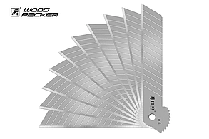 Леза для будівельного ножа 18 мм дрібносегментні Woodpecker FD-J09 сірі, фото 4