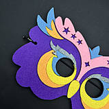 Маскарадна маска "Сова", маска з фетру сови, дитяча маска, костюм філіна, морда сови, фото 6