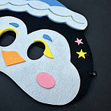 Маскарадна маска "Пінгвін", маска з фетру пінгвіна, дитяча маска, костюм пінгвіна, морда пінгвіна, фото 6