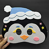 Маскарадна маска "Пінгвін", маска з фетру пінгвіна, дитяча маска, костюм пінгвіна, морда пінгвіна, фото 2