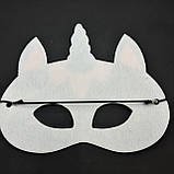 Маскарадна маска "Єдиноріг", маска з фетру єдинорога, дитяча маска, костюм єдинорога, морда єдинорога, фото 7