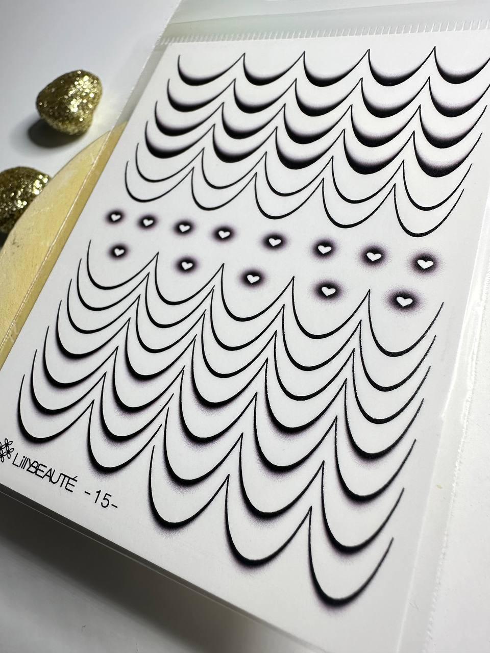 Наклейки водні для дизайну нігтів  Lilly Beaute 15