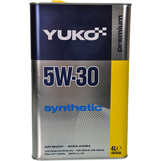 Моторне мастило Yuko Synthetic 5W-30 4 л.