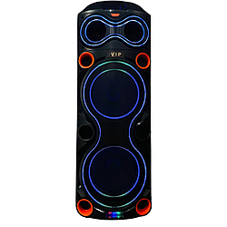 Безпровідна караоке колонка з двома мікрофонами та RGB-підсвічуванням VIP JT-1230 Чорний 47606