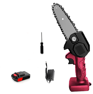 Міні-пила ланцюгова акумуляторна 4 дюйми (10 см) Tuimiyisou 21В / кейс, фото 1