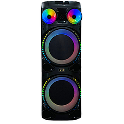 Безпровідна караоке колонка з двома мікрофонами та RGB-підсвічуванням VIP JT-1250 Чорний 47604