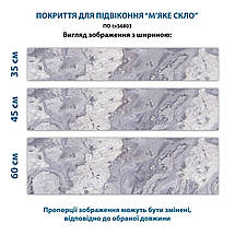 Покриття для підвіконня, м'яке скло з фотодруком Бузковий мармур, 35 х 100 см, ПО-tx56803, фото 5