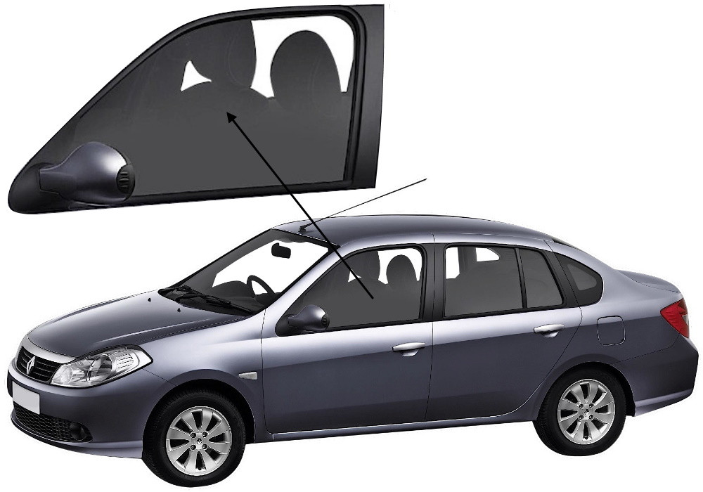 Бічне скло Renault Symbol 2009-2021 передніх дверей ліве, фото 1