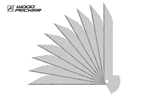 Леза для будівельного ножа 9 мм 30° Woodpecker сірі FP-930, фото 3