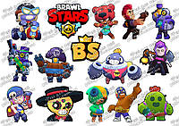 Вафельна картинка для мафінів, топерів, пряників "Бравл Старс, Brawl Stars" (лист А4)