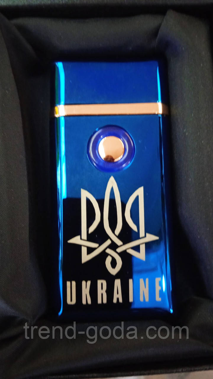 USB-запальничка електроімпульсна електрозапальничка + Газ Дугова Usb з Українською символікою ЗСУ