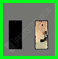 Дисплей Google Pixel 6A з сенсором і рамкою, чорний (переклеєне скло)