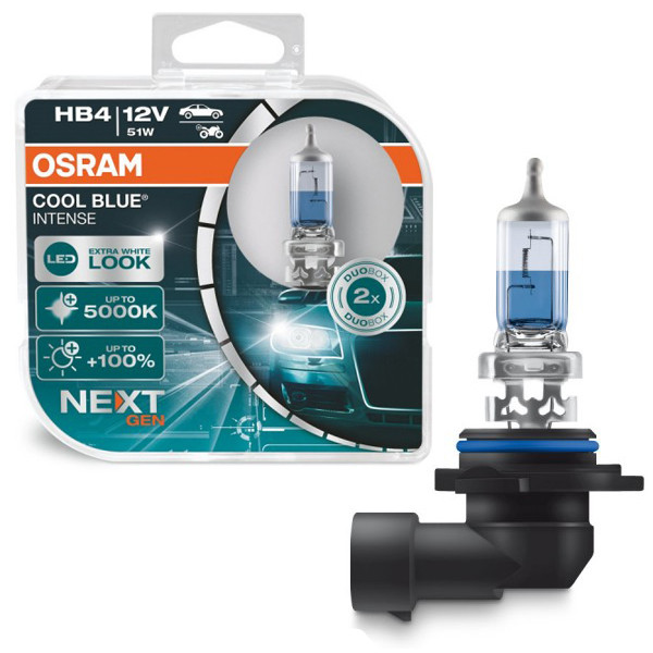 Комплект галогенових ламп Osram HB4 12V 51W P22d Cool Blue Intense Next Gen +100% 2шт/комп (9006CBN-HCB)