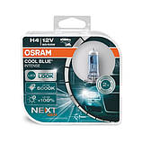 Комплект галогенових ламп Osram H4 12V 60/55W P43t Cool Blue Intense Next Gen +100% 2шт/комп (64193CBN-HCB), фото 4