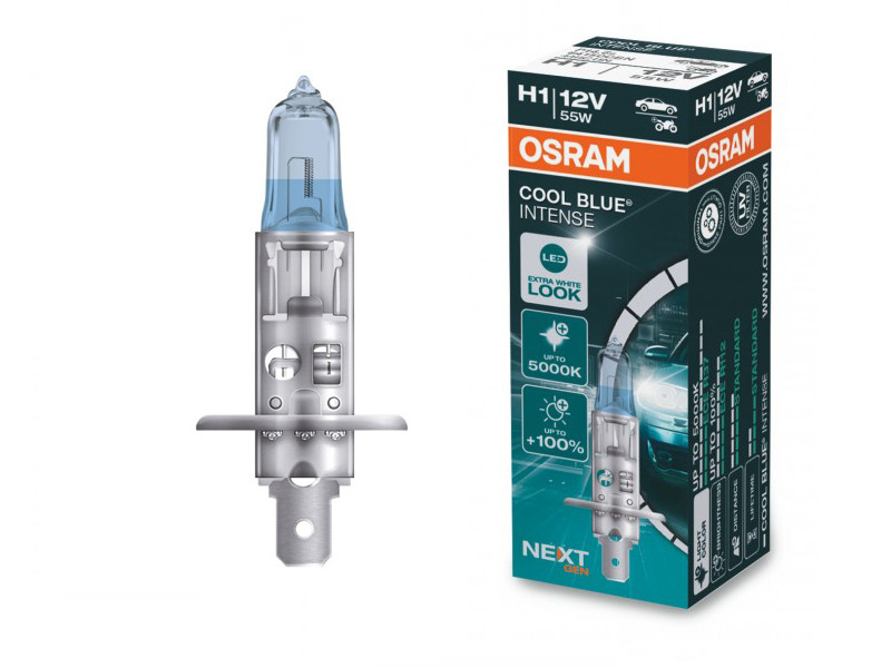 Галогенова лампа Osram H1 12V 55W P14.5s Cool Blue Intense Next Gen +100% 1 лампа (64150CBN)