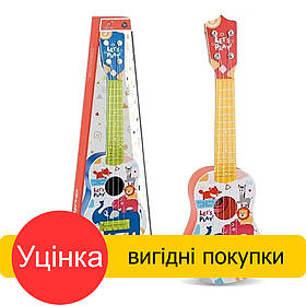Уцінка! Дитяча музична гітара (яскравий дизайн, легка, еластичні струни та гриф) 819-31