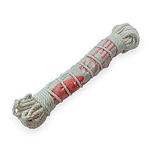 Шнур побутовий м'який Ділонг білий бавовняний кручений 3 мм х 20 м