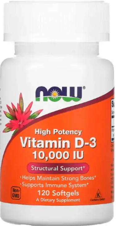 Вітамін Д3 NOW Vitamin D-3 10,000 IU 120 капс гел