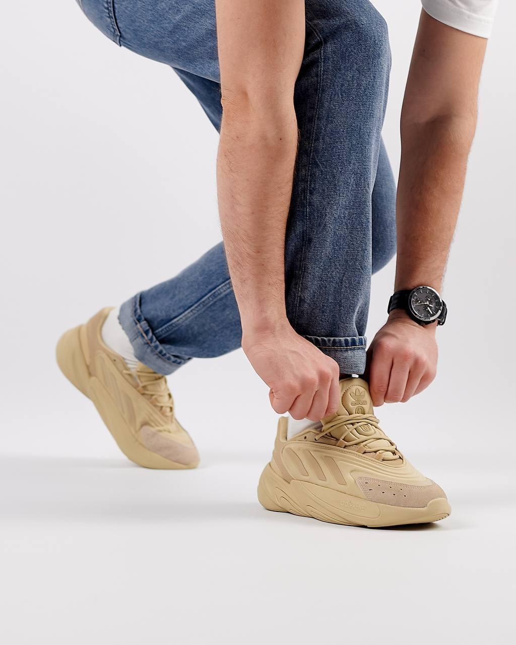 Чоловічі текстильні кросівки Adidas Originals Ozelia Beige, чоловічі кеди Адідас бежеві, Чоловіче взуття, фото 1