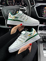 Жіночі шкіряні кросівки Adidas Originals Forum 84 Low New White Green Yellow, кеди Адідас біл. Жіноче взуття