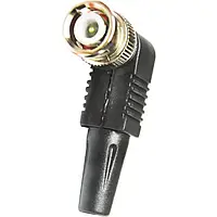 Штекер BNC під кабель, кутовий, пластиковий