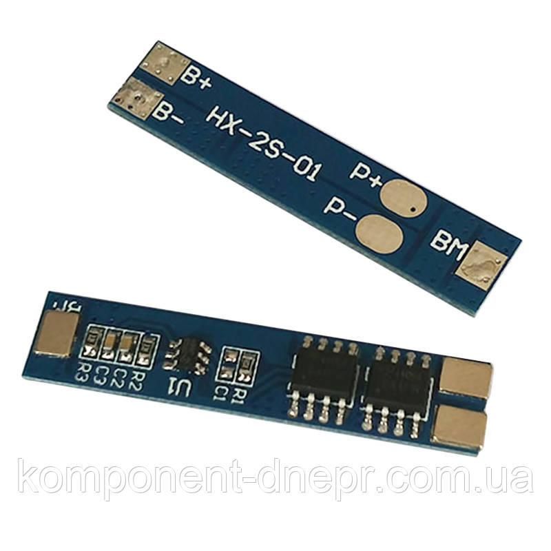 BMS 2S контролер заряду-розряду для 2 Li-Ion акумуляторів 18650 HX-2S-01 7A 7.4V