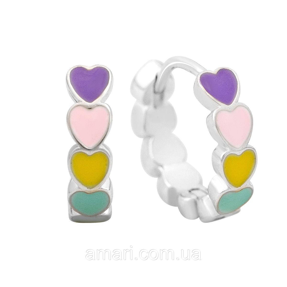 Срібні сережки Komilfo з ємаллю (2146056), фото 1