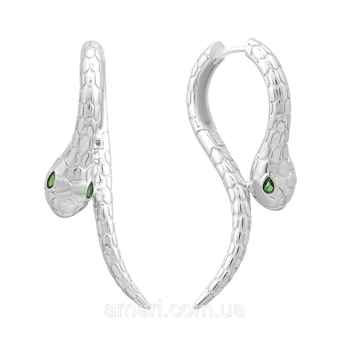 Срібні сережки Komilfo з фіанітами (2161967), фото 1